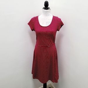 THE LIMITED Petite Striped Fit & Flare Dress M